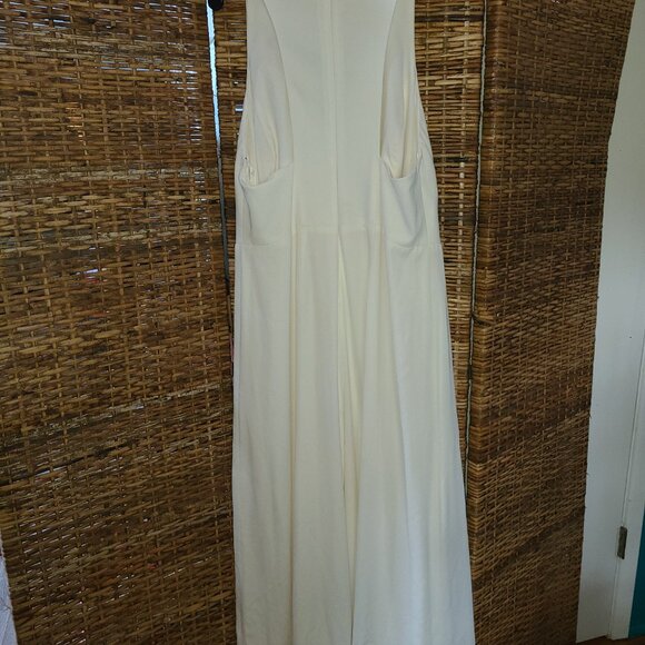 David’s Bridal DB Studio Pant Romper Soft White Sz 22 Lined Elegant Wide Leg - Picture 5 of 7